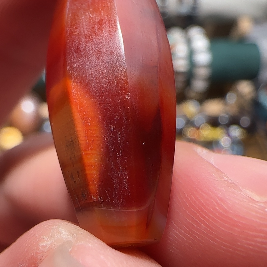 冰***暖玛瑙/玉髓合金颈饰带朱砂的三文鱼