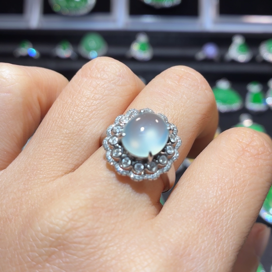 翡翠18K金镶嵌吊坠(不含链)翡翠