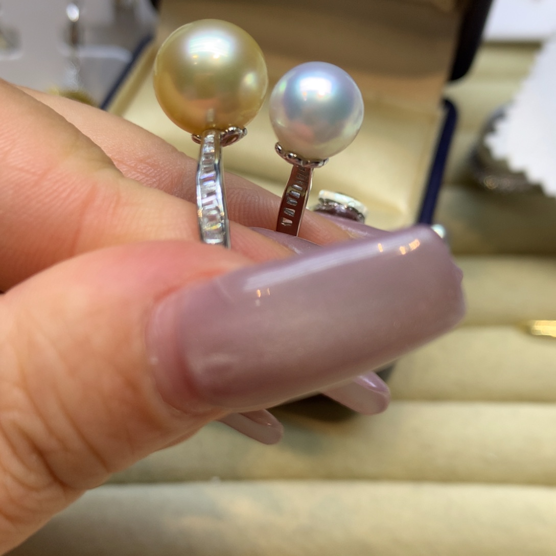 银S925镶嵌戒指海水珍珠