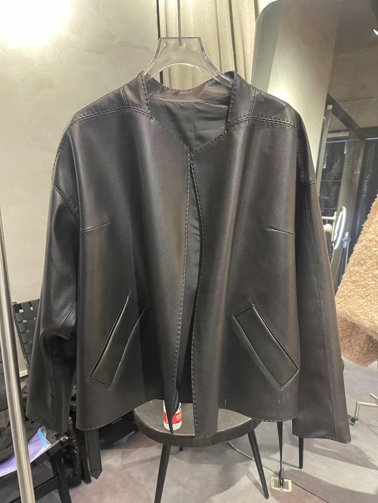 ZN皮衣长袖工装风标准春季春秋短款休闲气质时尚上衣