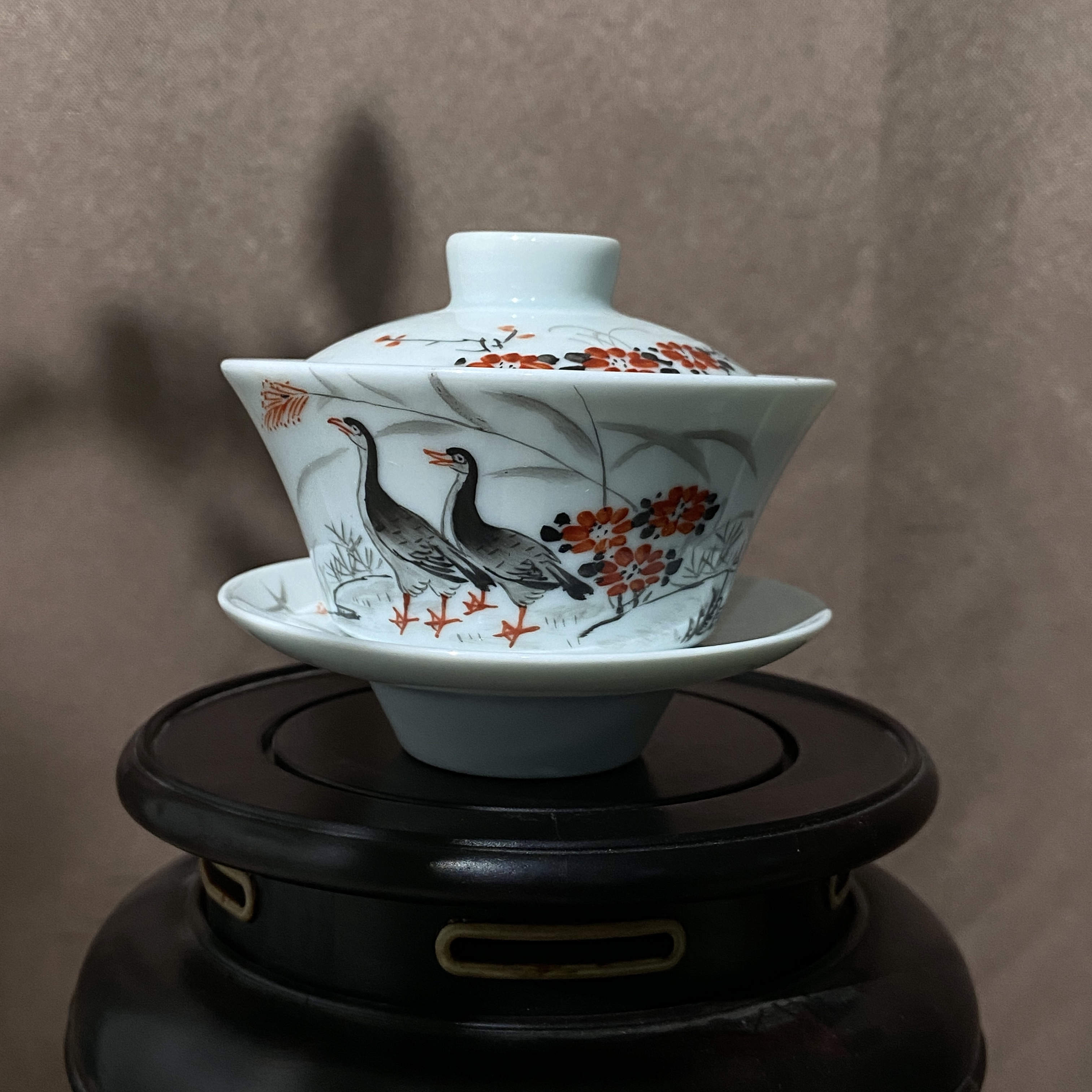 景德镇瓷 三才盖碗