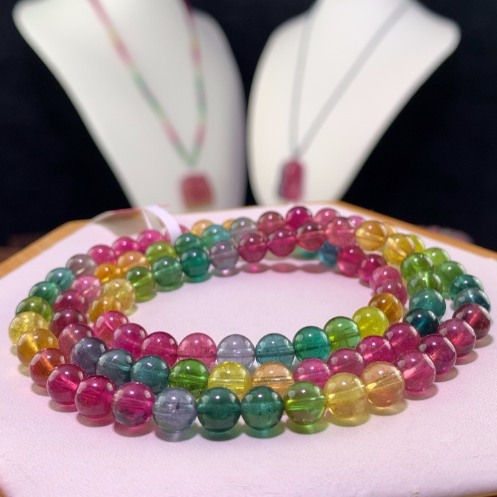 双色碧玺手链未镶嵌