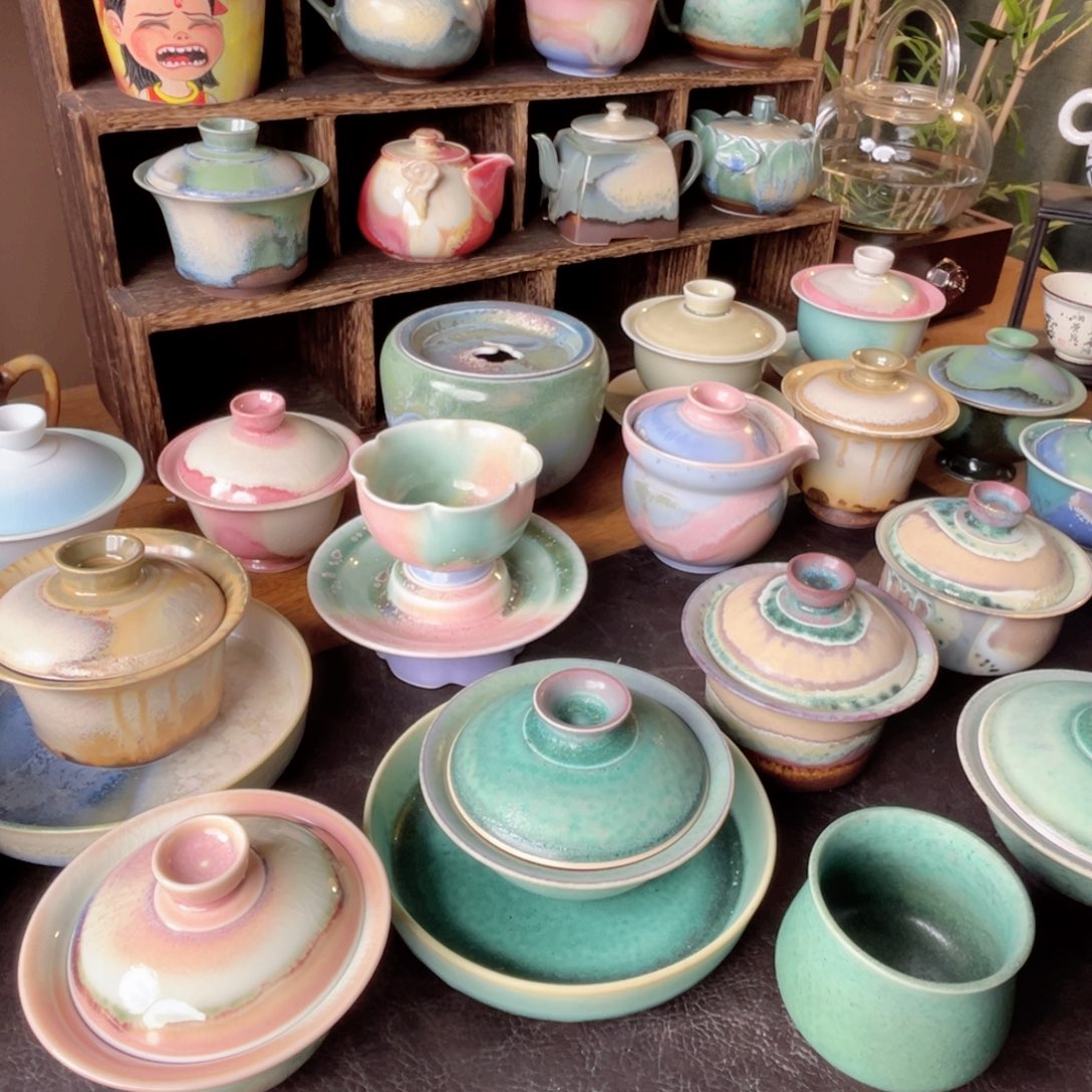 瓷片方秋手作纯手工柴烧茶器