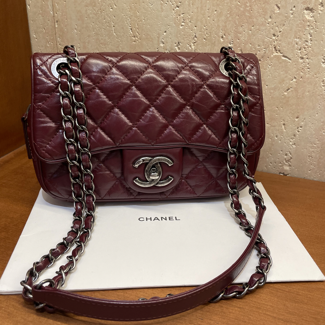 95新 Chanel/香奈儿 0541波尔多红油蜡皮季节限量款cf 有卡21开