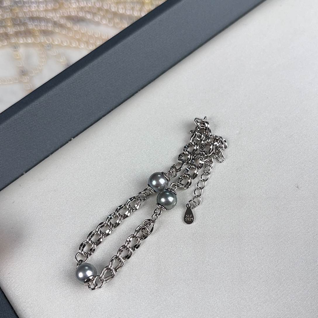 海水珍珠手绳银S925镶嵌