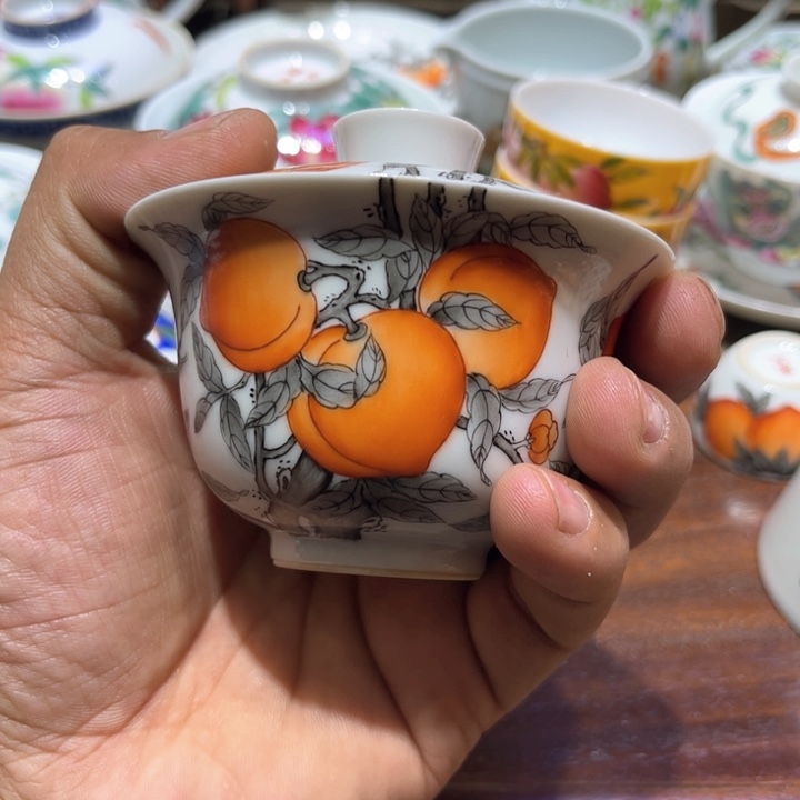 纯手绘精品盖碗杯