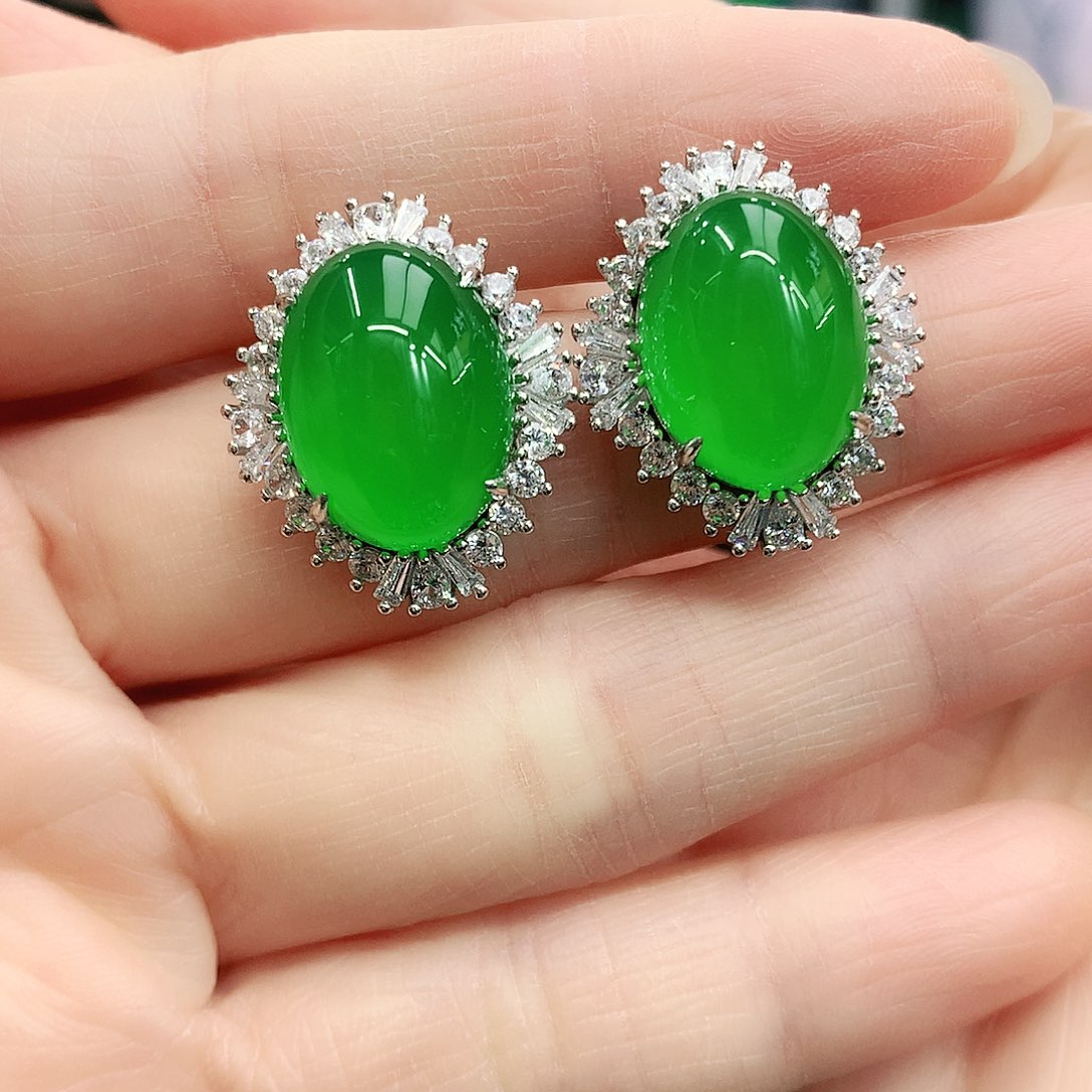 银S925镶嵌耳坠玛瑙/玉髓