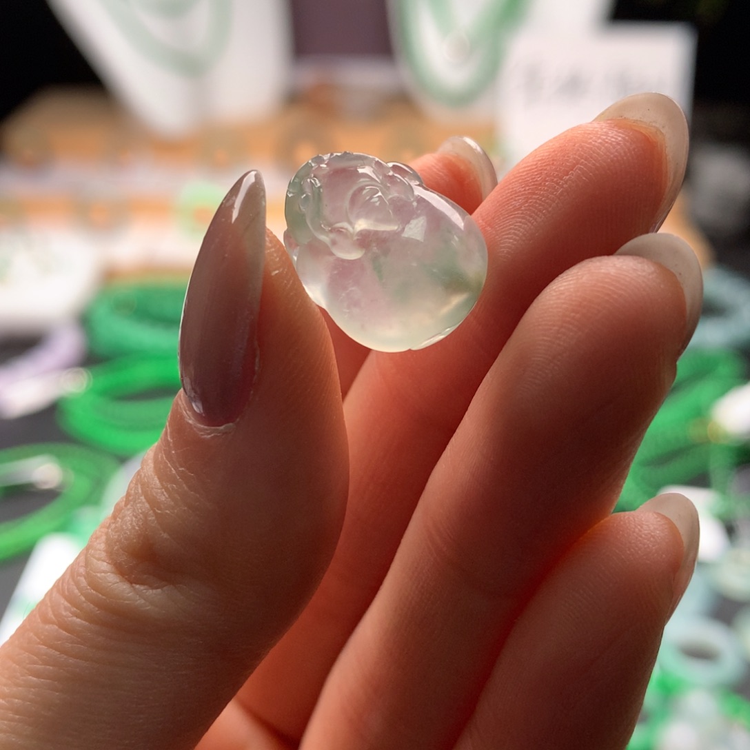 翡翠颈饰未镶嵌天然缅甸A货翡翠