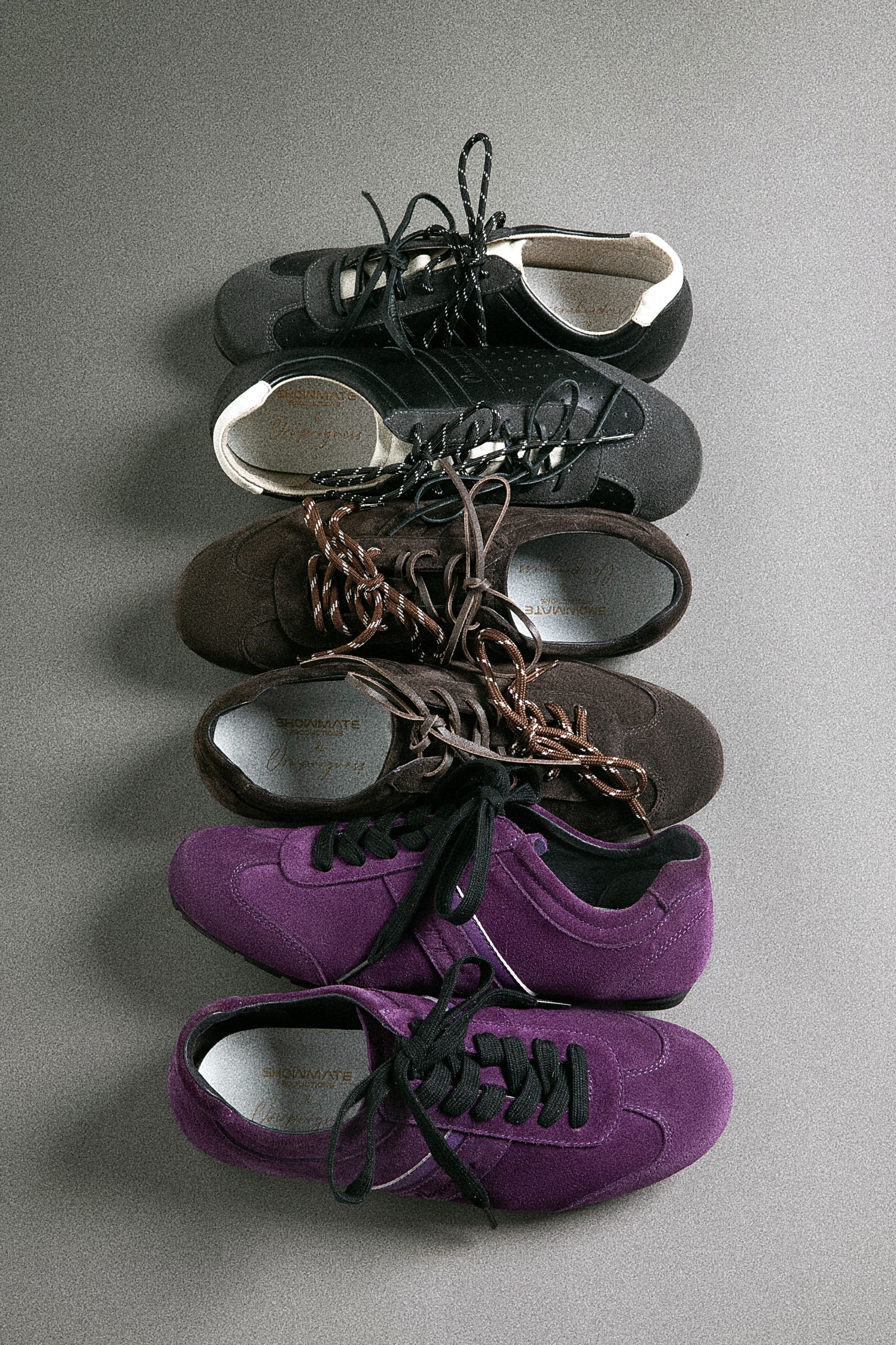 纵型街区高丝光反绒小牛皮德训鞋薄底平底复古通勤男鞋运动鞋