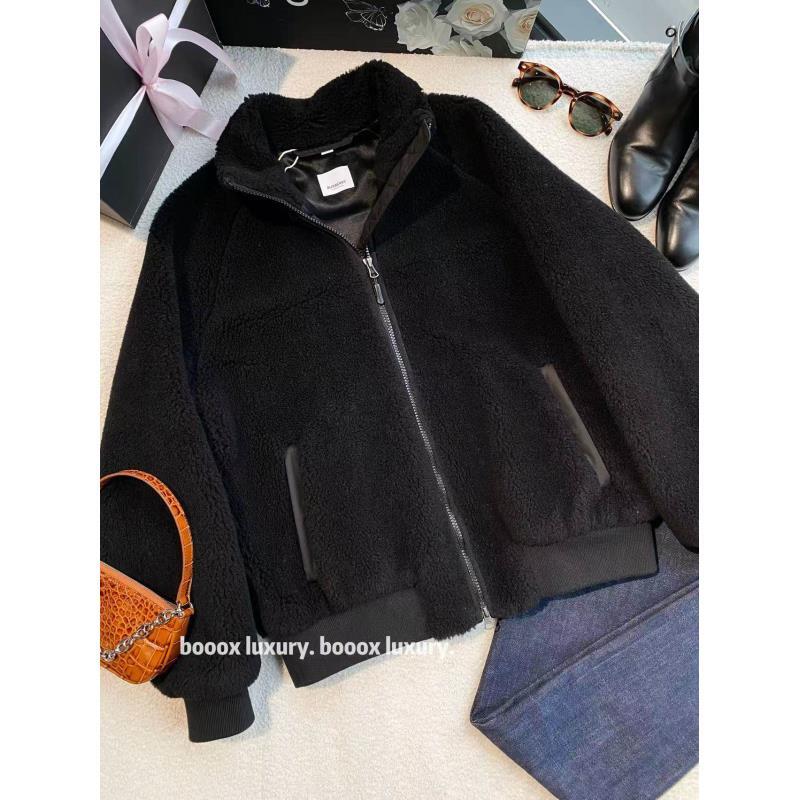 95新 BURBERRY/博柏利  qq1042 聚酯纤维 黑色泰迪logo徽标外套 3