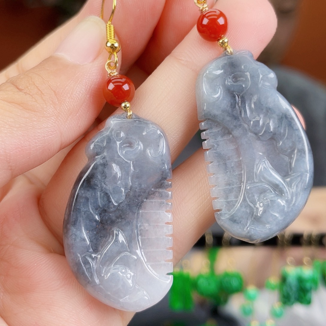 翡翠未镶嵌耳饰饰品