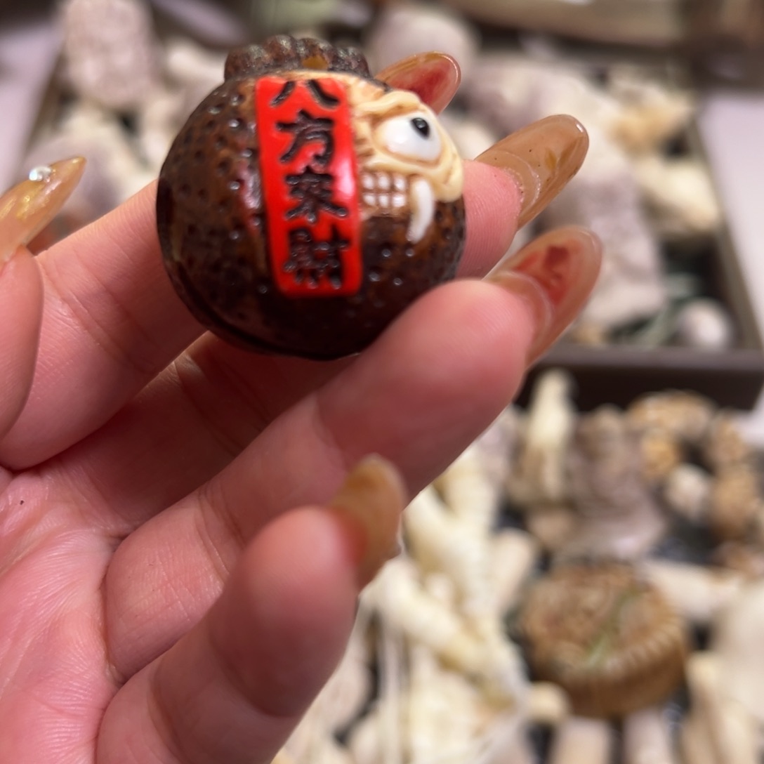 鹿骨把件蛋***手把件