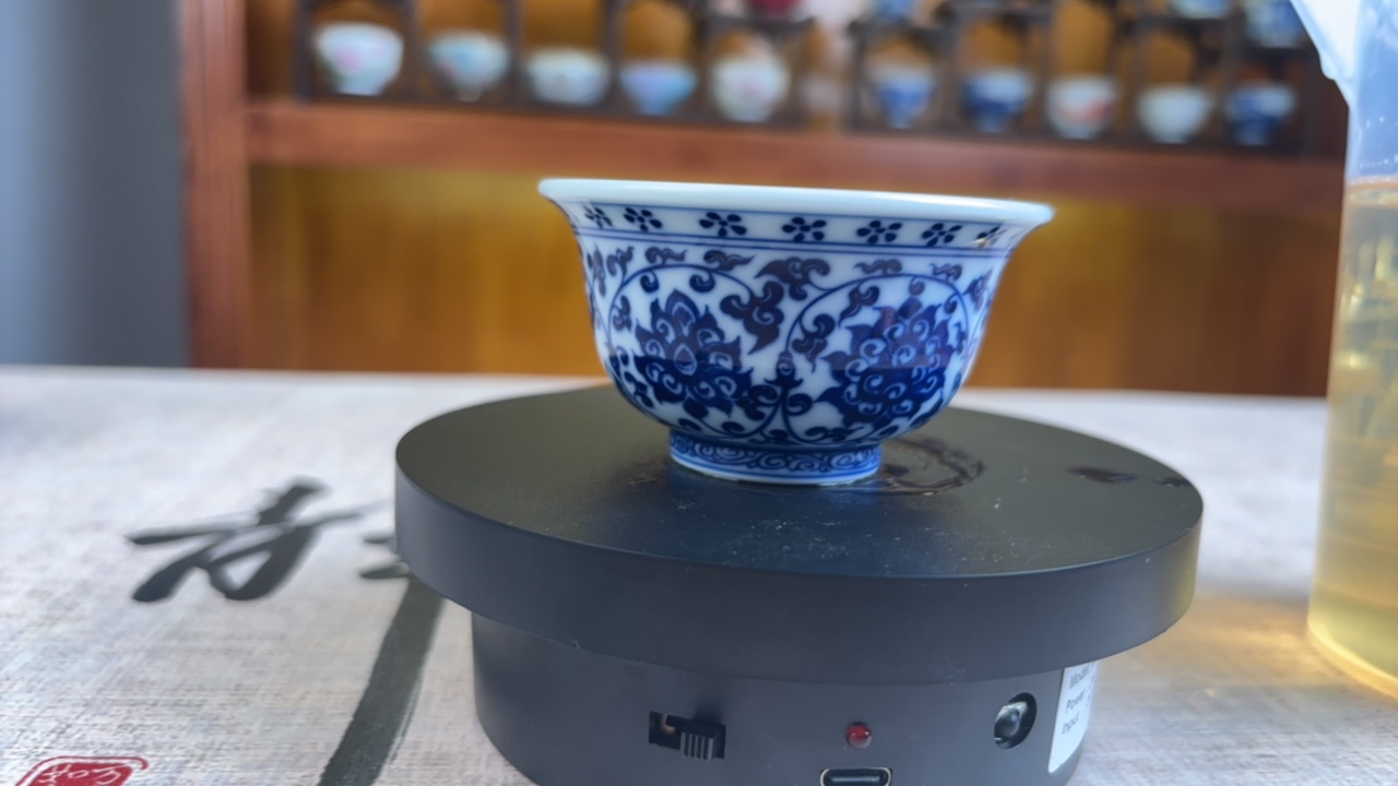 景德镇手工手绘永乐压手杯（团花）小口径