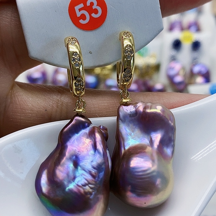 银S925镶嵌耳饰淡水珍珠