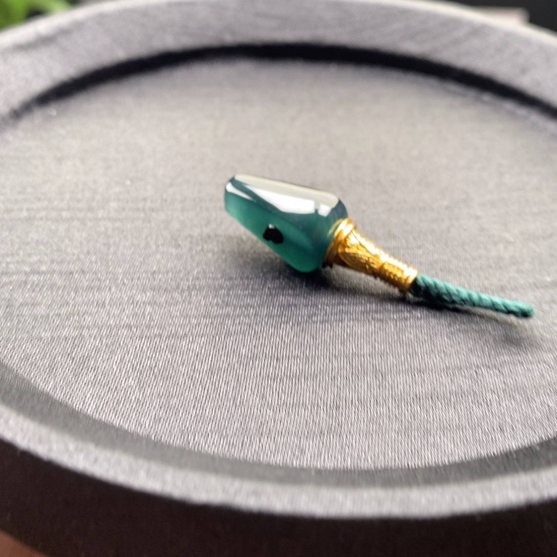 翡翠银S925镀金镶嵌手串卡10左右三通