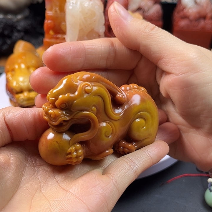 寿山石手把件把玩件