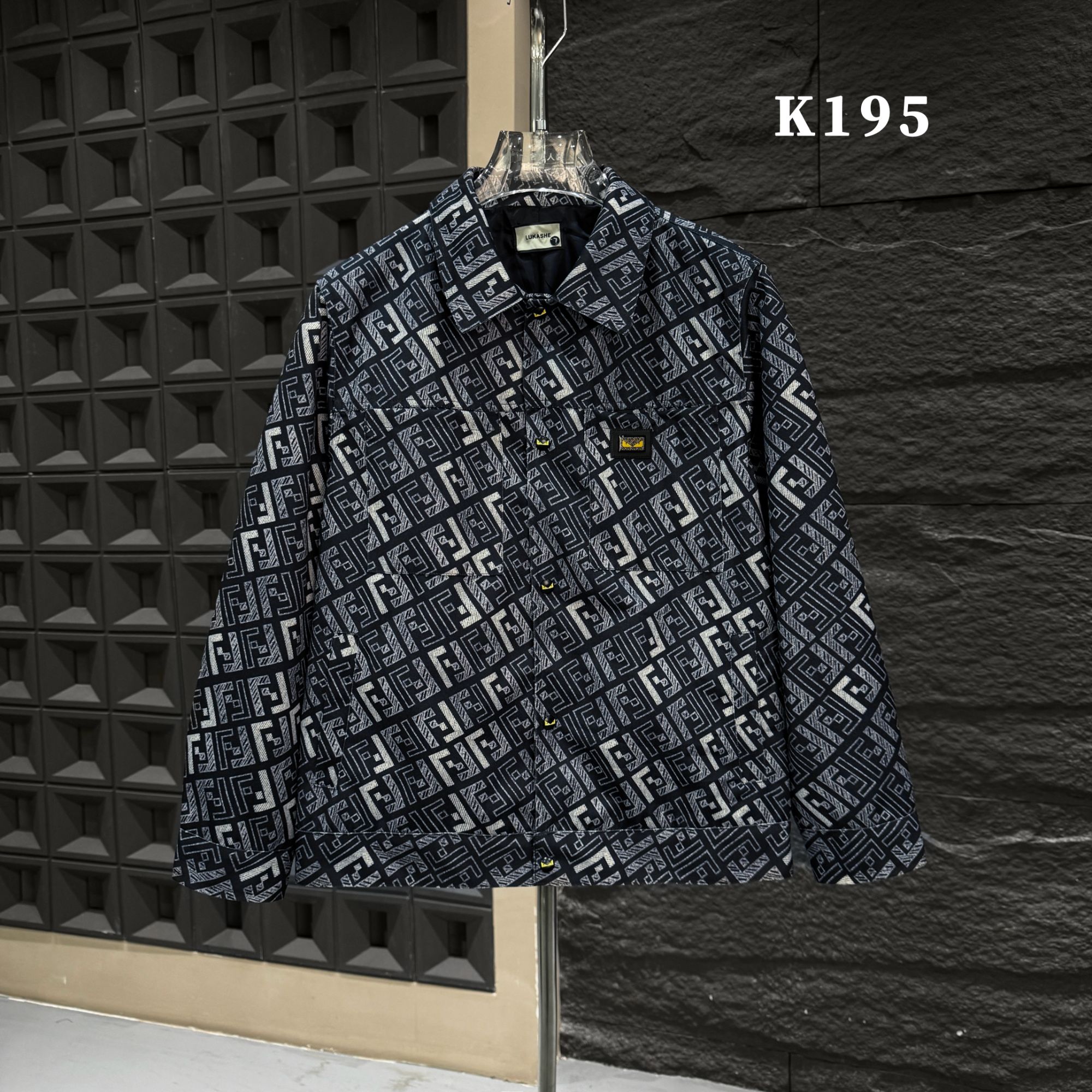 K195（辉少）-秋季新款拼接高级感小恶魔立领夹克男士长袖外套