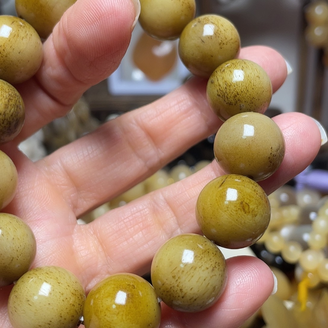石英石纯铜驼骨1.6手串