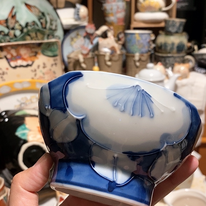 搪瓷青花浮雕酸奶碗