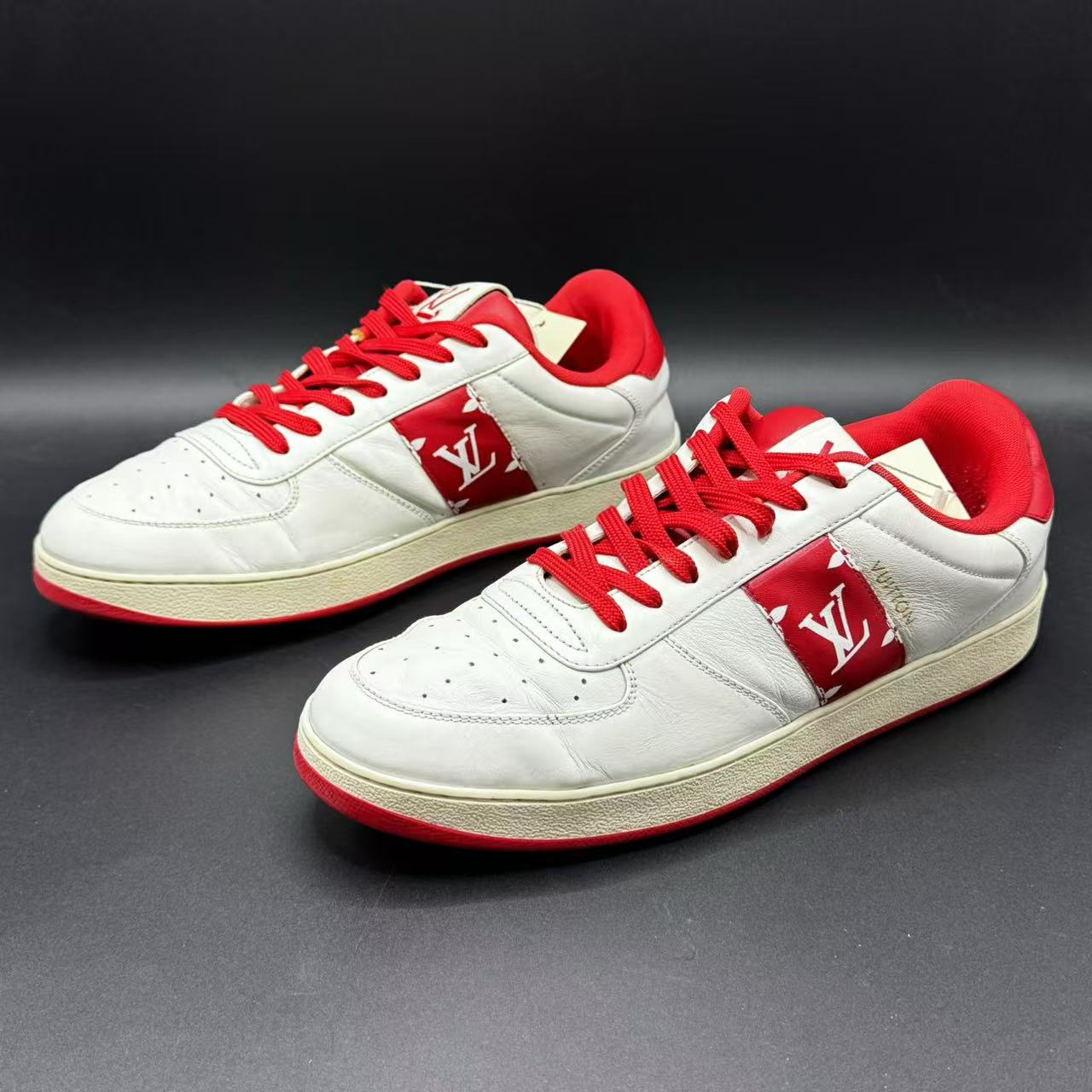 95新 LouisVuitton/路易威登 【聚星优选】白红色板鞋42欧码c040g