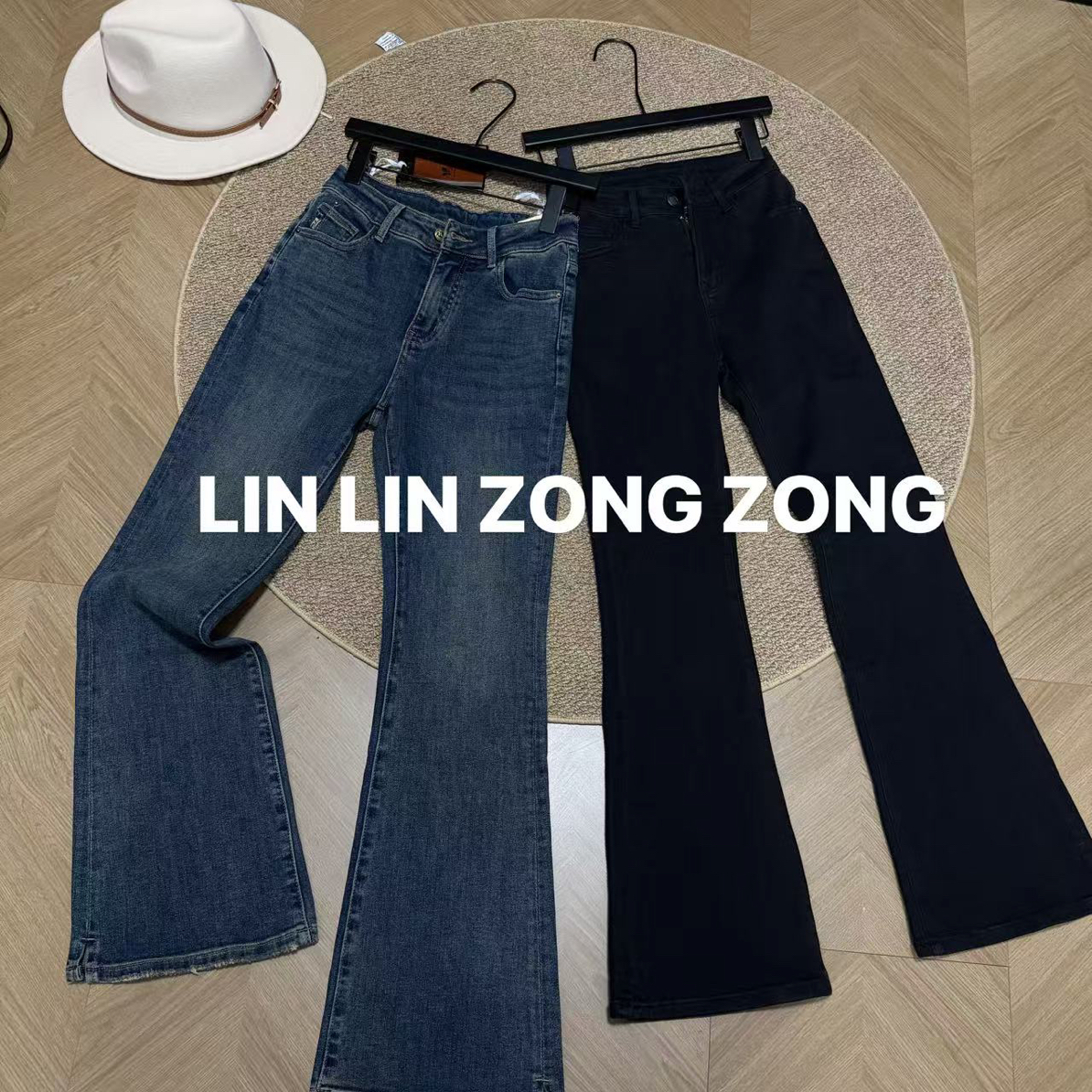 “许我耀眼”复古蓝微喇牛仔裤显瘦高腰送饭百搭喇叭拖地裤