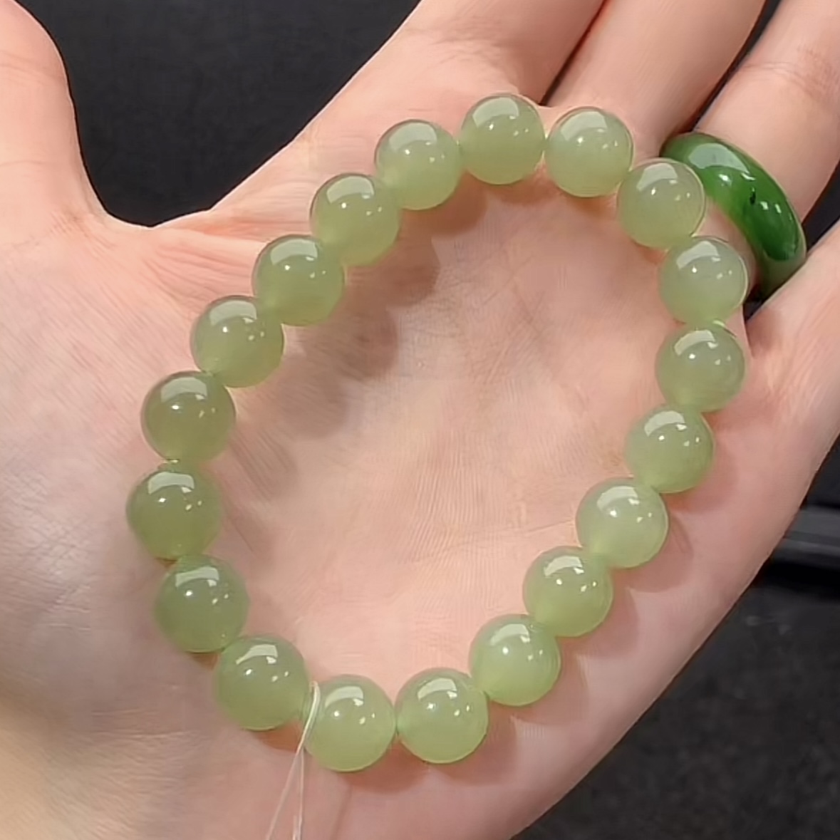 和田玉Q10晴水手串女士轻奢素圈小众妈妈多样性发一.