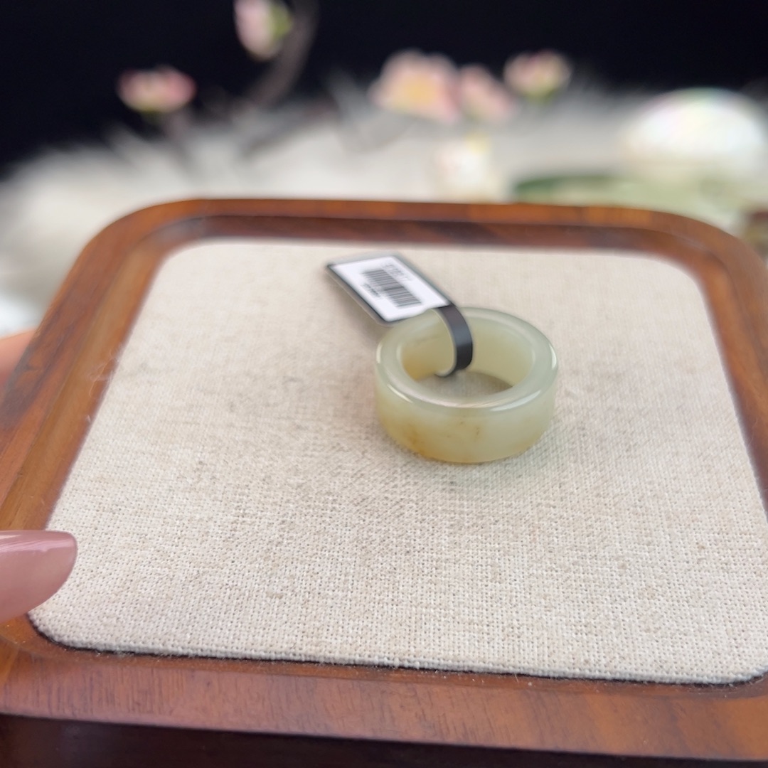 和田玉未镶嵌戒指N95一口糖直切直径16.9不退换