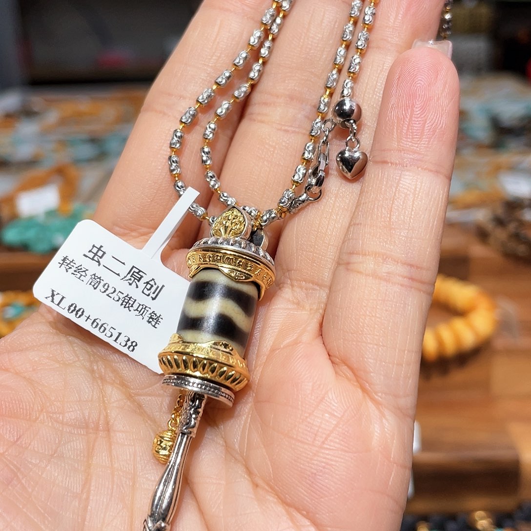 玛瑙/玉髓颈饰银S925镶嵌项链