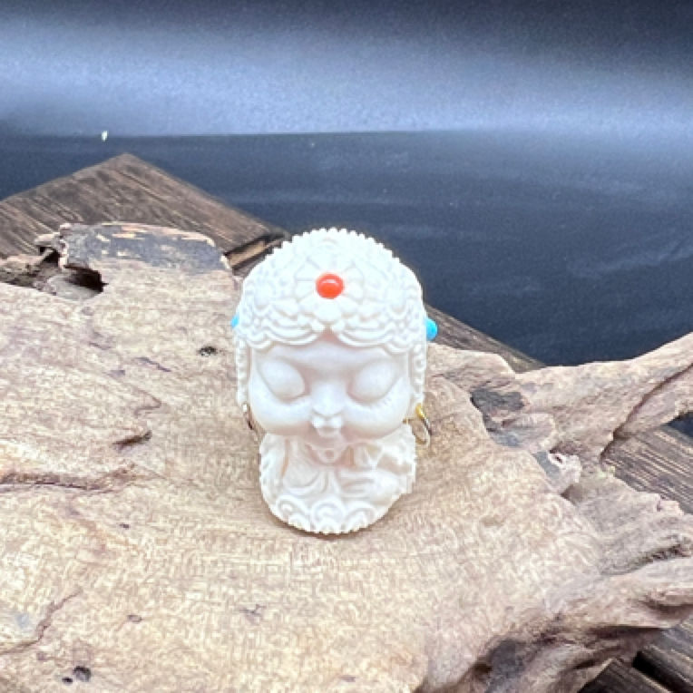 晴天猛犸雕刻度母宝宝挂件