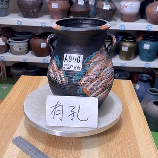 红陶手工制作工艺花盆