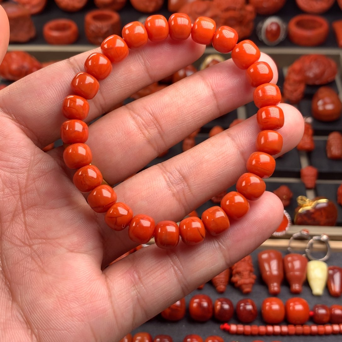 南红玛瑙老型手串8+未镶嵌