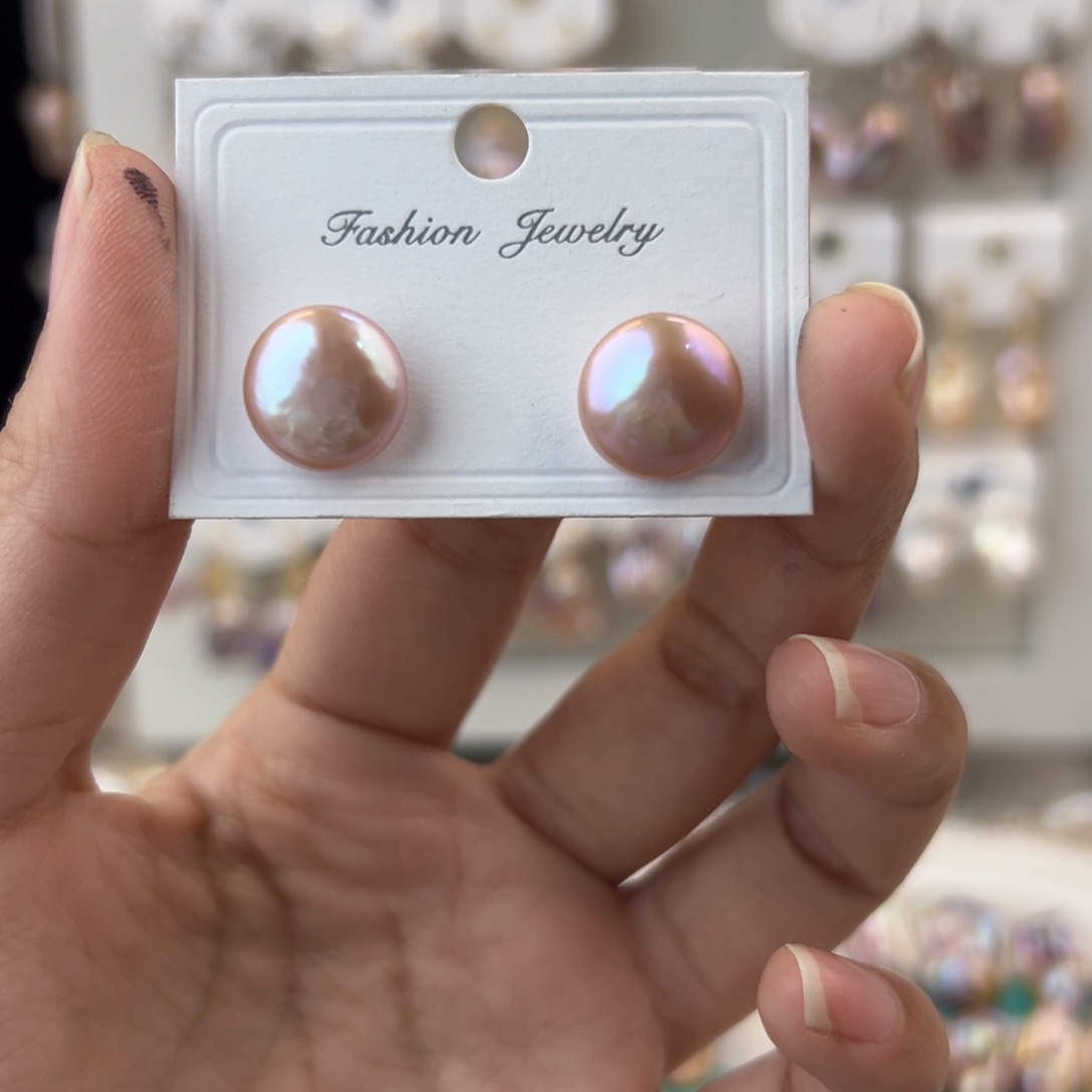 淡水珍珠耳饰银S925镶嵌