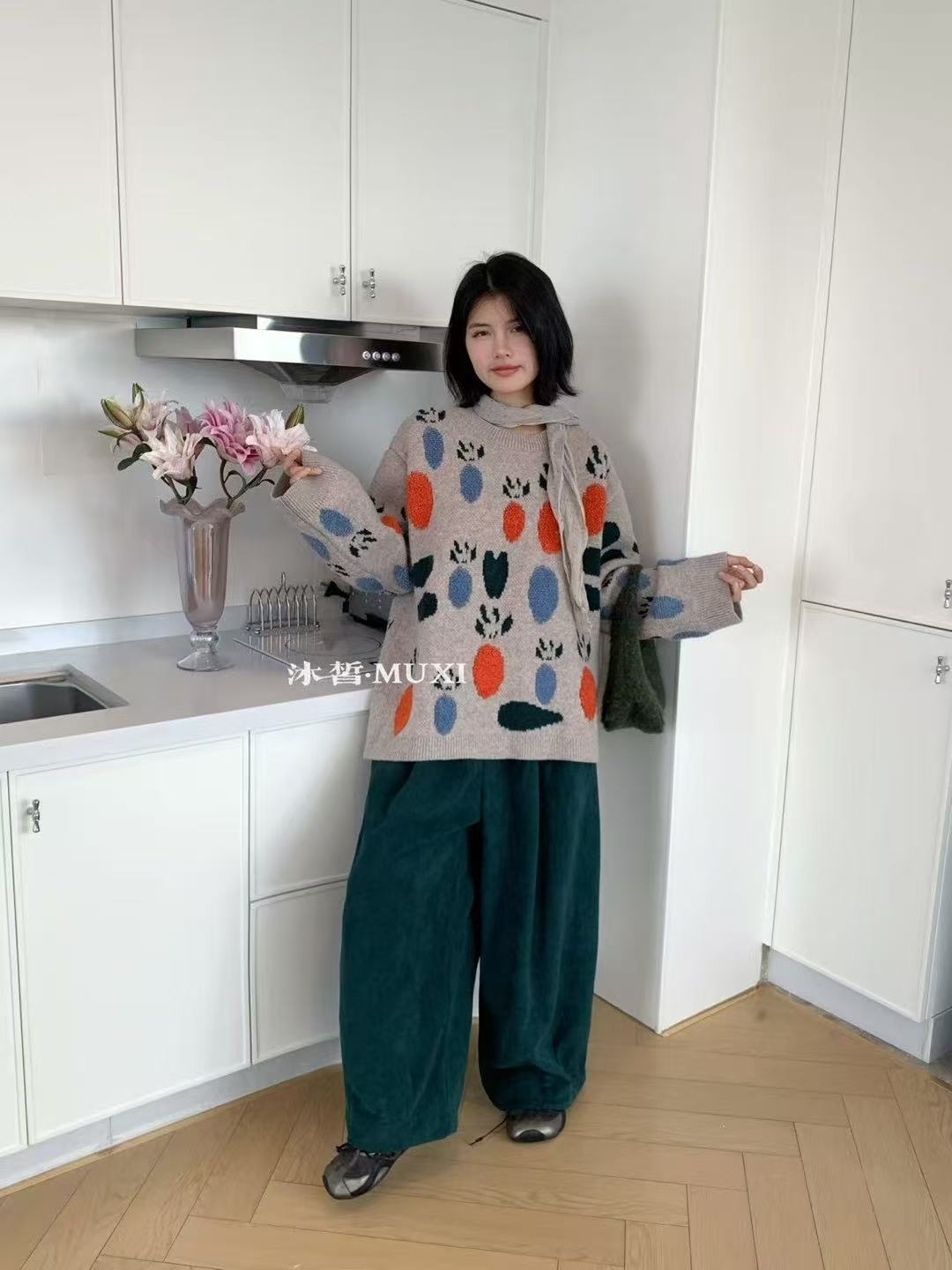 MX#7069#毛巾绣毛衣 FL
