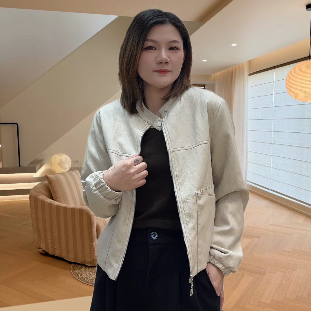 海百合立领皮衣外套8071#