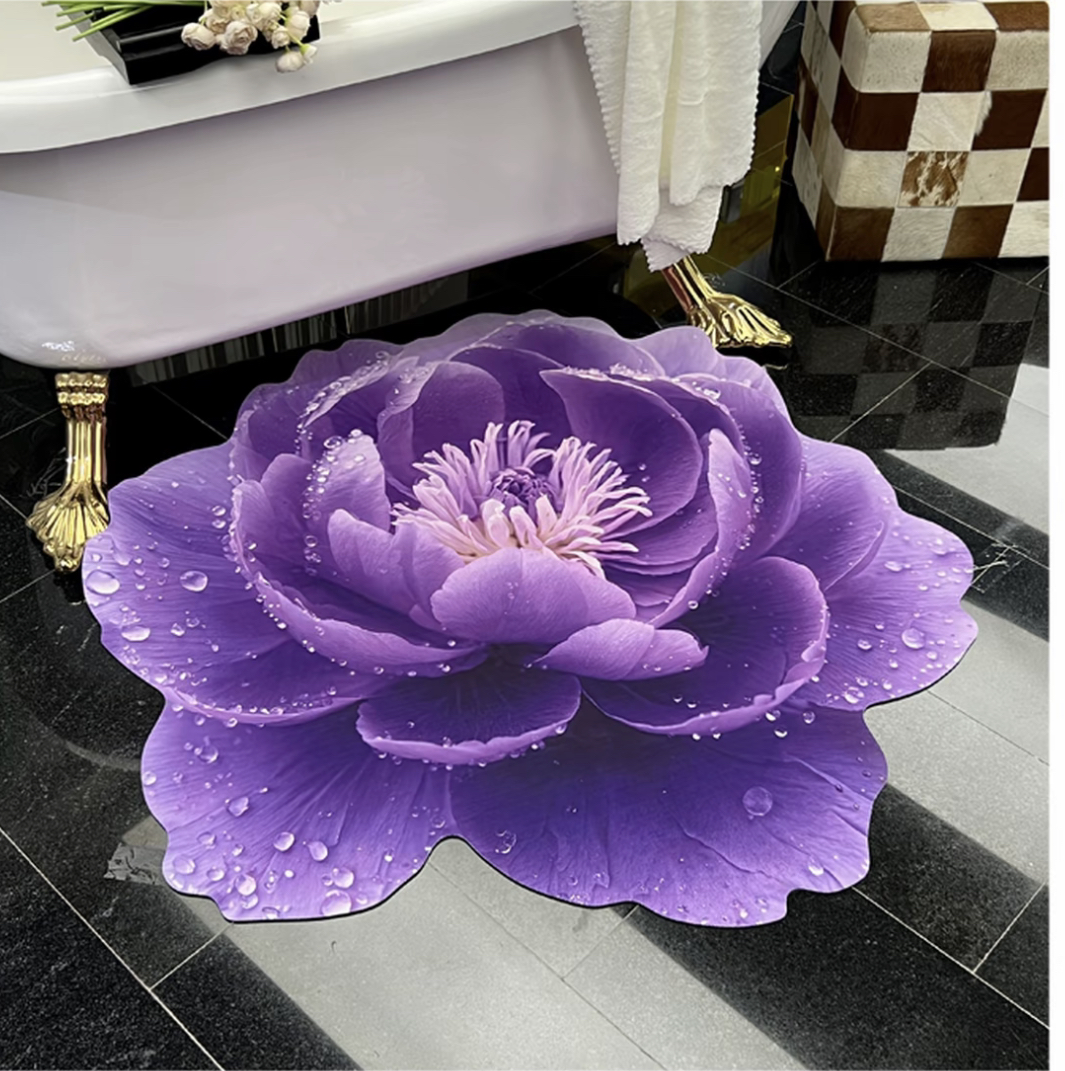 【防滑黑科技】3D立体吸水垫入门花卉地垫浴室垫干垫家用卧室玄关