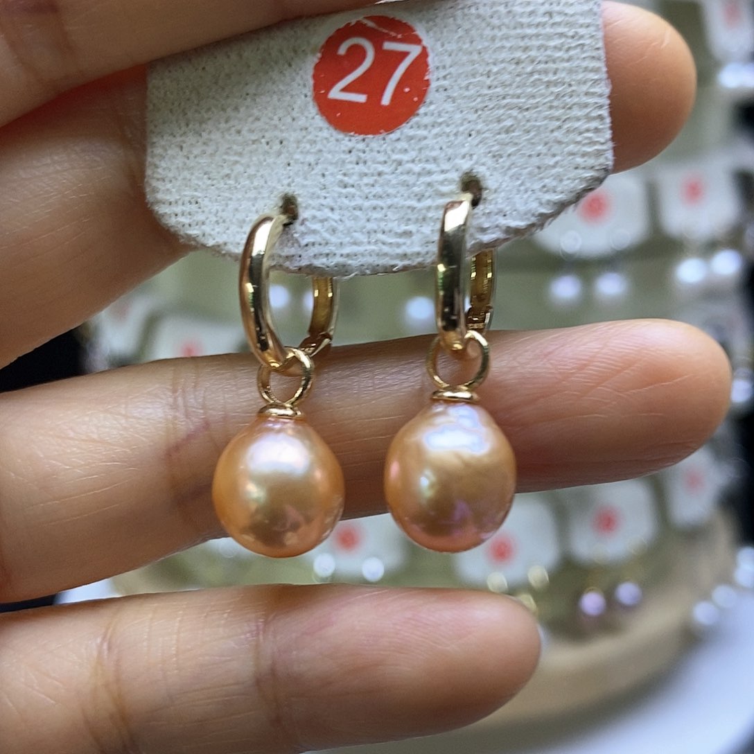 淡水珍珠耳饰银S925镶嵌