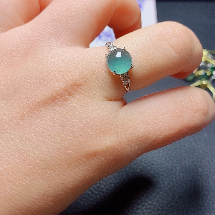 银S925镶嵌戒指翡翠