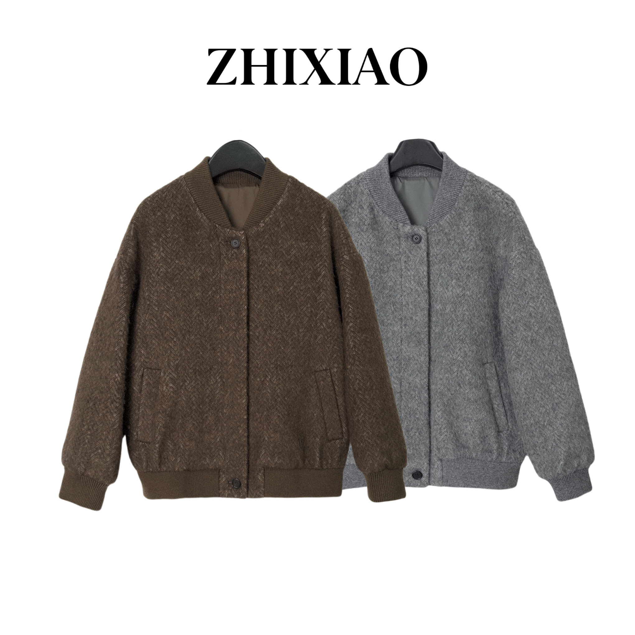 【ZHIXIAO】秋冬新款：羊毛长袖外套2740
