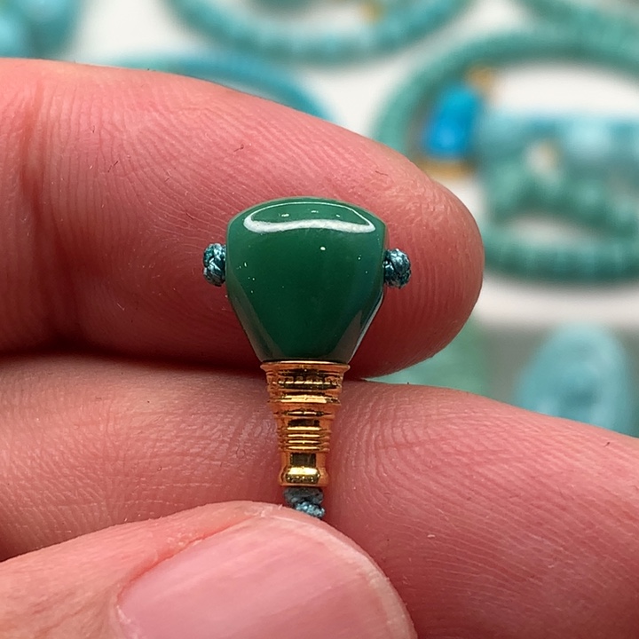 绿松石18K金镶嵌面包圈套装