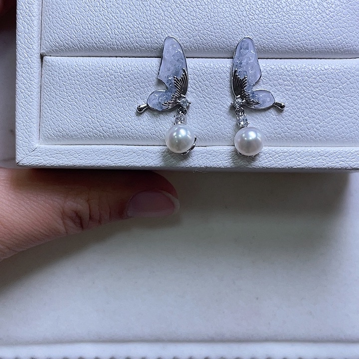 淡水珍珠耳饰合金