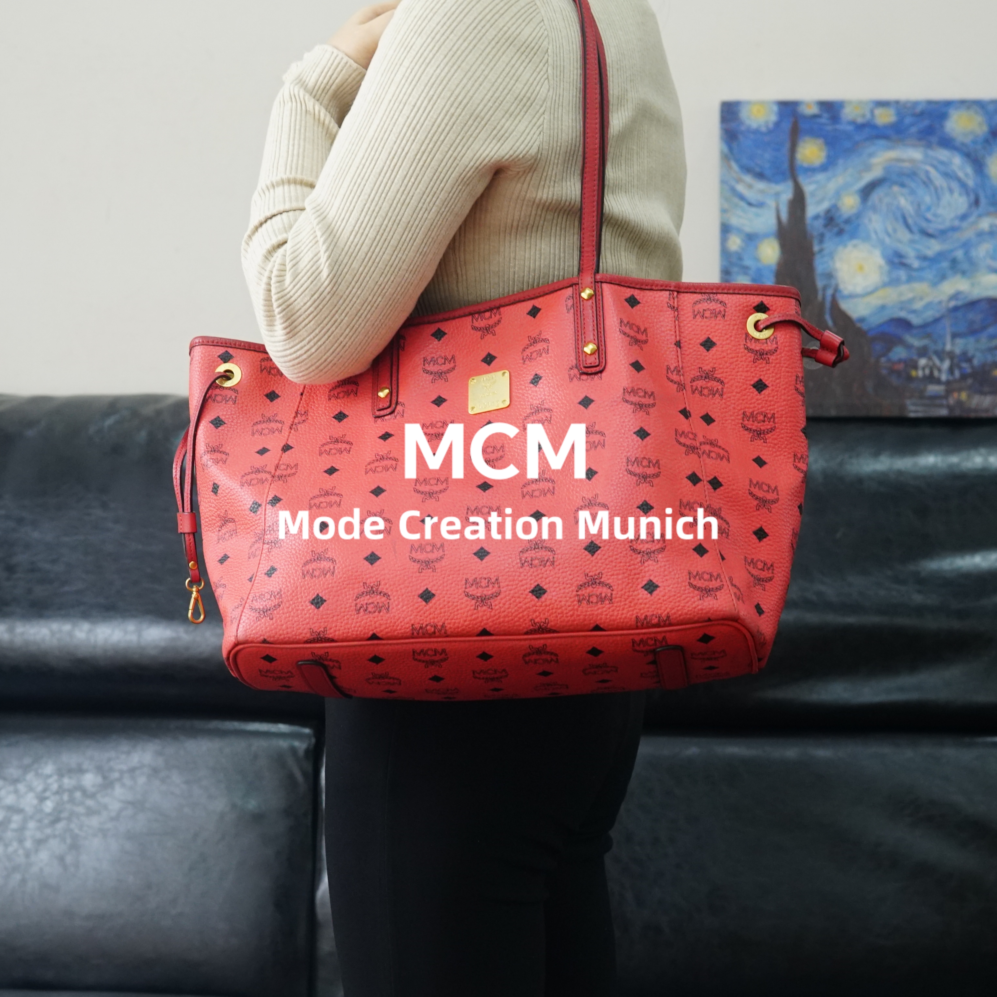 95新 MCM 红色单肩包/FYSD12718013/8013