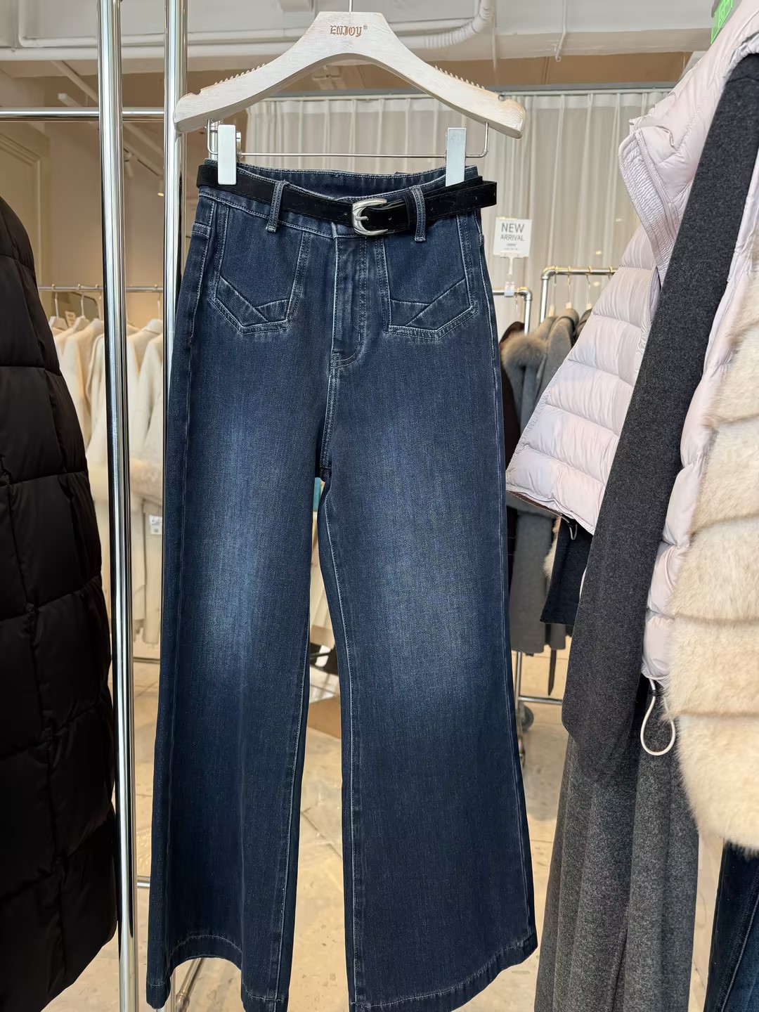 【门店同款】ENJOY冬季复古宽边磨毛喇叭裤167948629