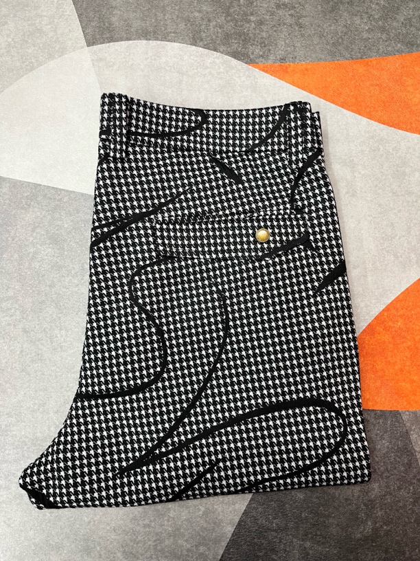 2025夏季针织千鸟格休闲裤弹力大透气时尚百搭