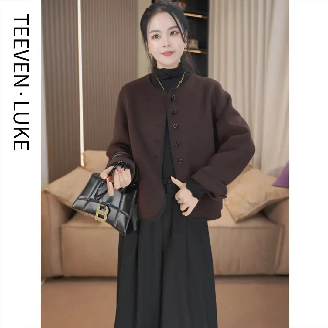 2025年新款外套女羊毛新款双面呢外套时尚高端洋气