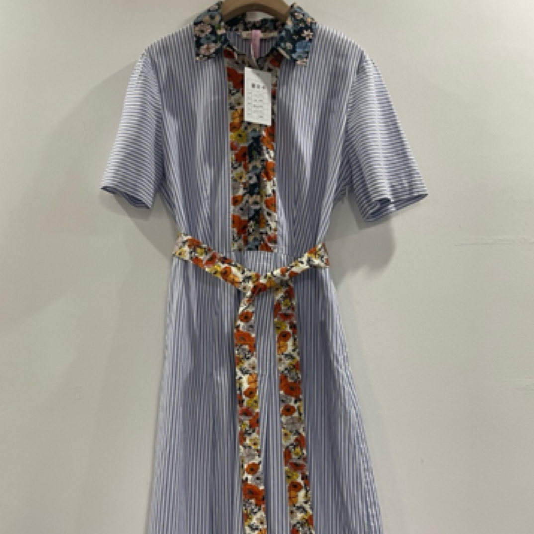 99新 TORY BURCH/汤丽柏琦 条纹碎花裙/4码/B01276