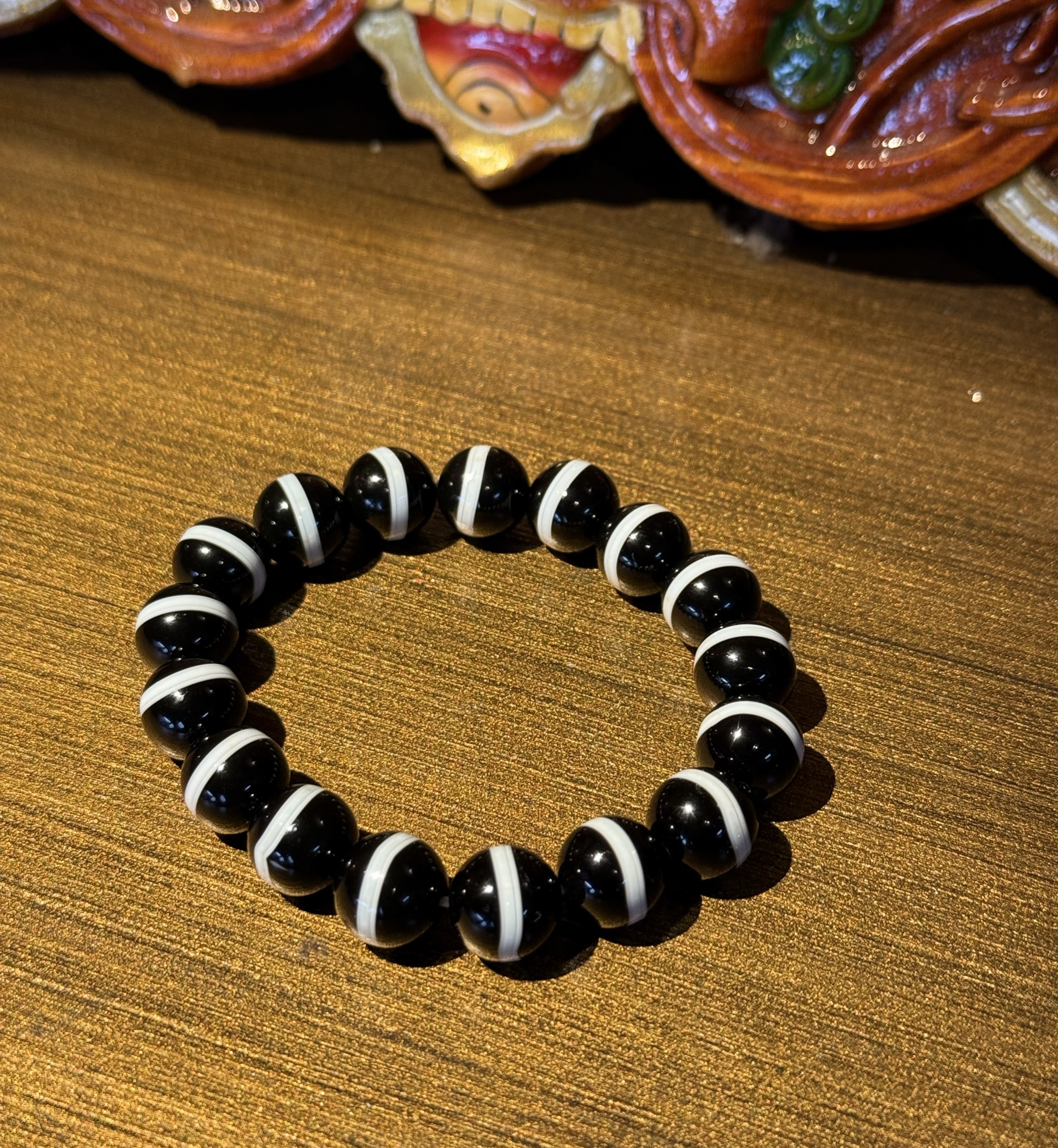 壹加安琪 | 黑白一线药师玛瑙手串多样性发货发其一