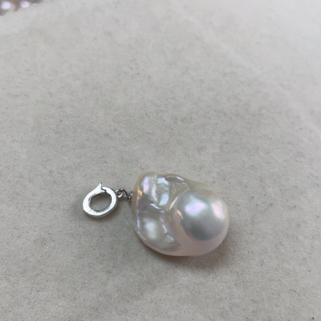淡水珍珠吊坠(不含链)银S925镶嵌