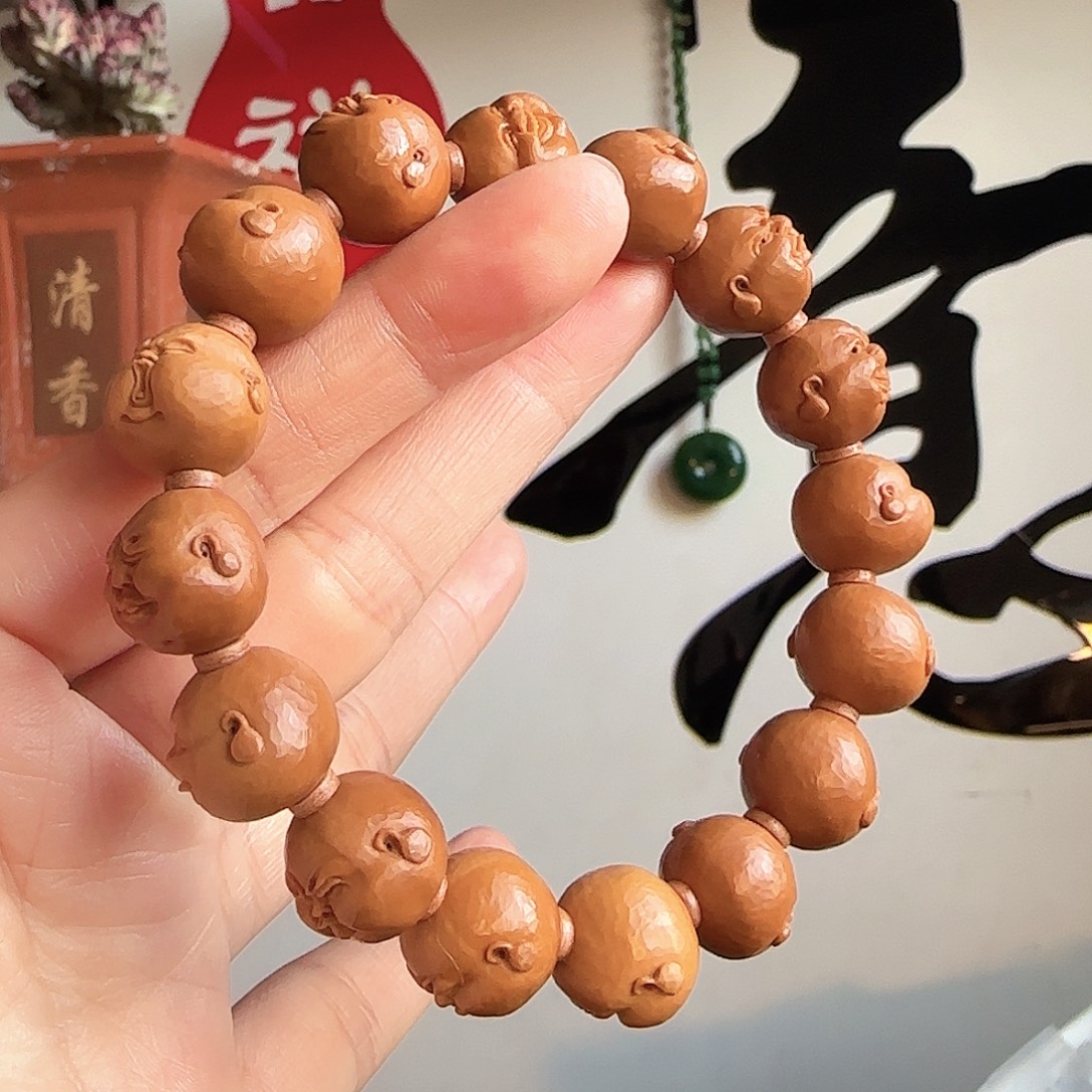 C***4手串/手链橄榄核纯手工闪刀钻石面百态手串