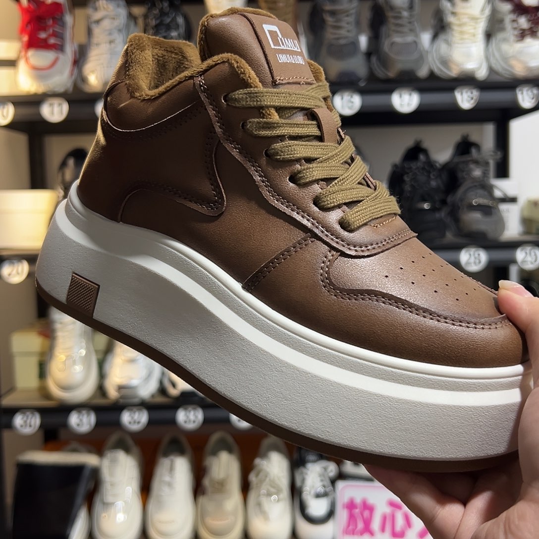 鱼嘴鞋37码加绒卡其