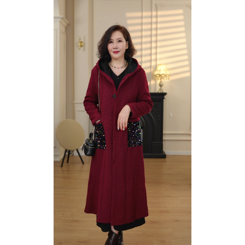 秋冬新款显高显瘦气质加绒外套百搭连帽外衣女 121